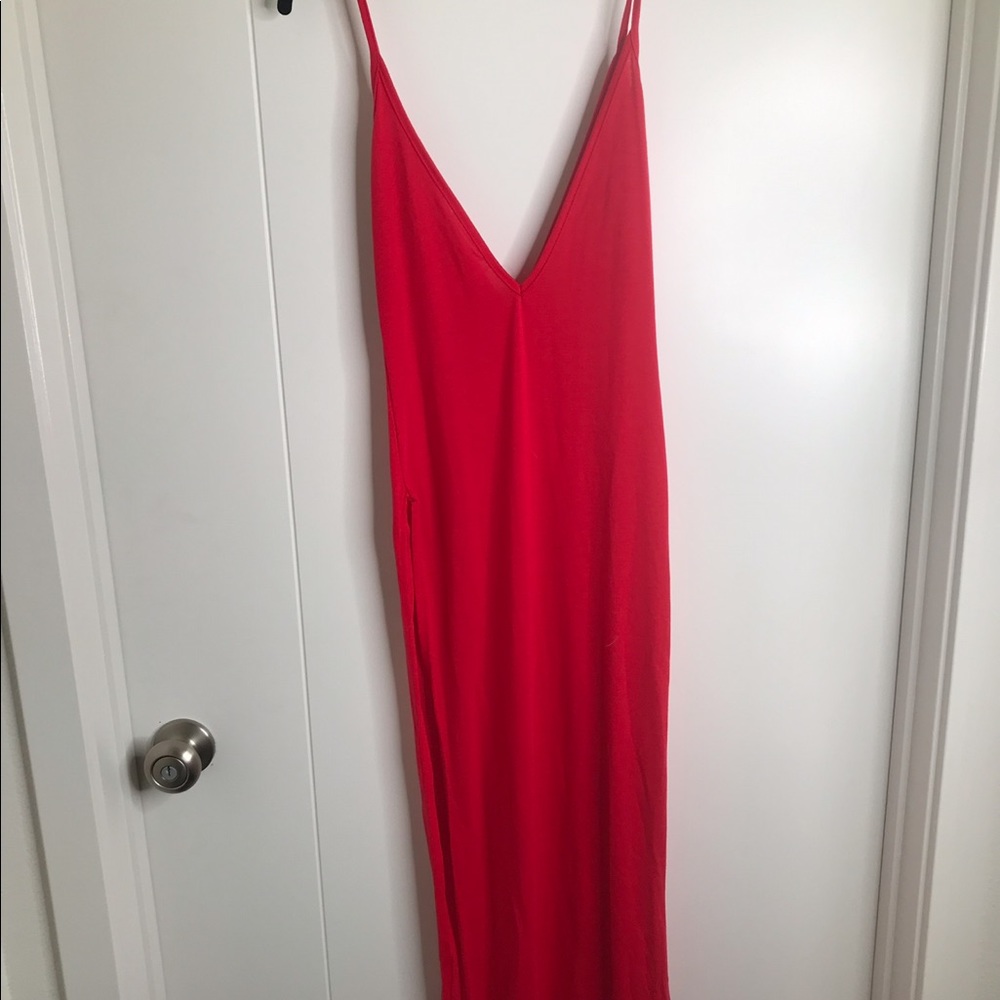 Red maxi dress